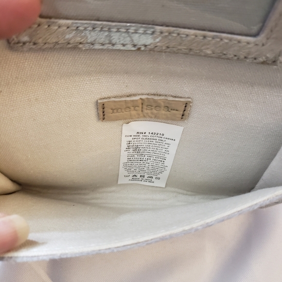 Mer|Sea Calf Hair Clutch Wallet White Silver Snap On Pouch - Picture 5 of 7